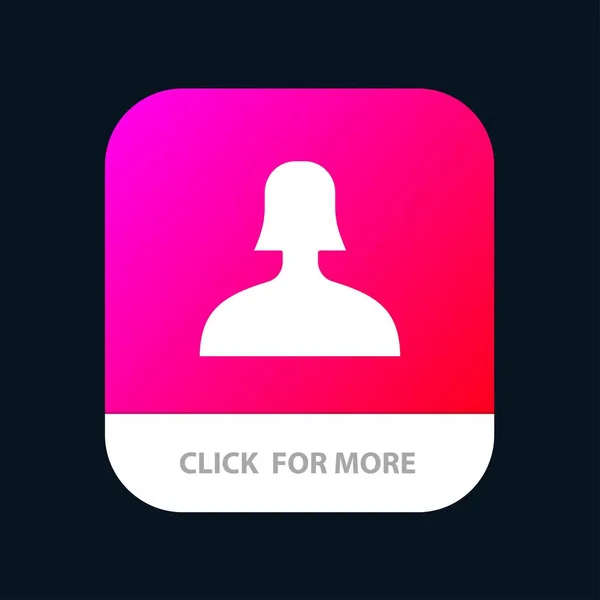 Avatar, Support, Bouton d'application mobile pour femme. Glyphe Android et IOS — Image vectorielle