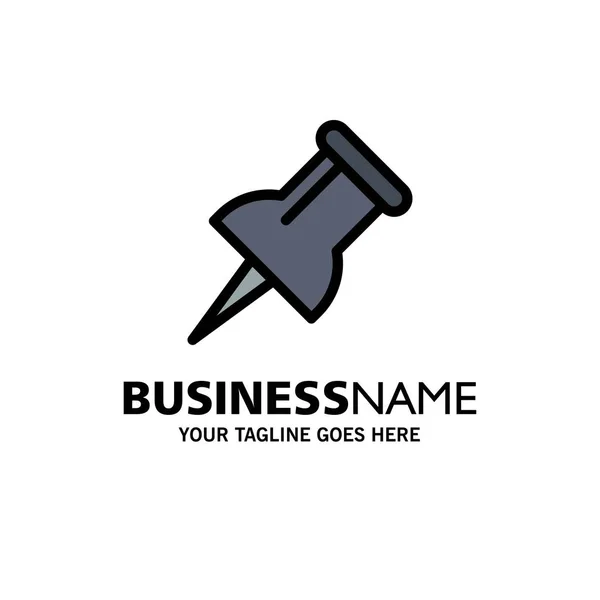 Marker, Pin Business Logo Template. Flat Color — Stock Vector