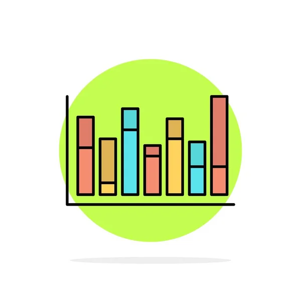 Gráfico, Linha, Para cima, Para baixo, Círculo abstrato Fundo Plana cor Ic — Vetor de Stock