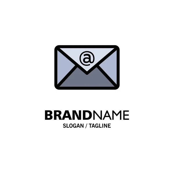 E-mail, Doručená pošta, šablona e-mailového obchodního loga. Plochá barva — Stockový vektor