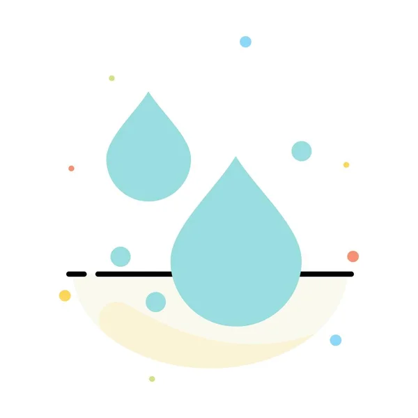 水, 滴, 春天抽象平面颜色图标模板 — 图库矢量图片