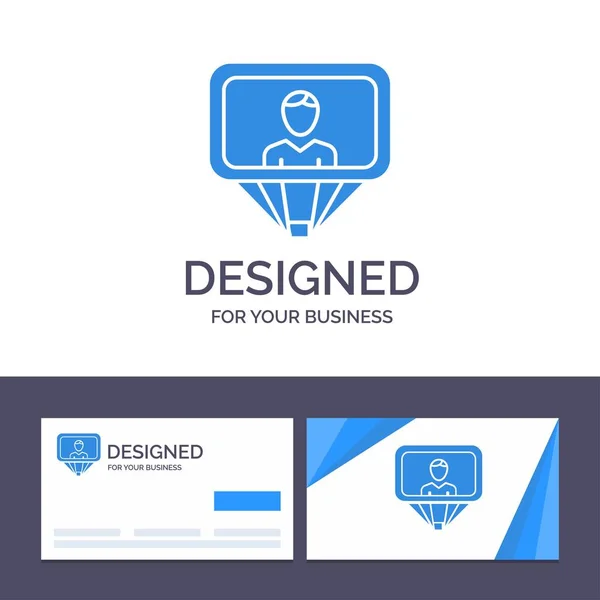 Kreative Visitenkarten- und Logovorlage Benutzer, Profil, ID, Logi — Stockvektor