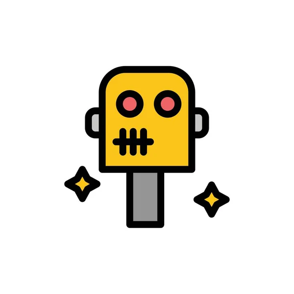 Espacio, Traje, Robot icono de color plano. Banner icono vectorial Plantilla — Vector de stock
