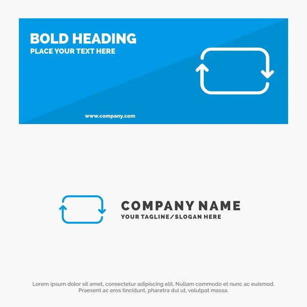 Arrière, Avant, Twitter, Ensembles SOlid Icon Website Banner and Busines — Image vectorielle