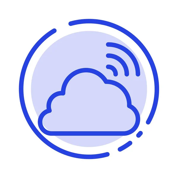 Cloud, Rainbow, Sky, Spring, Weather Blue Dotted Line Icon — стоковый вектор