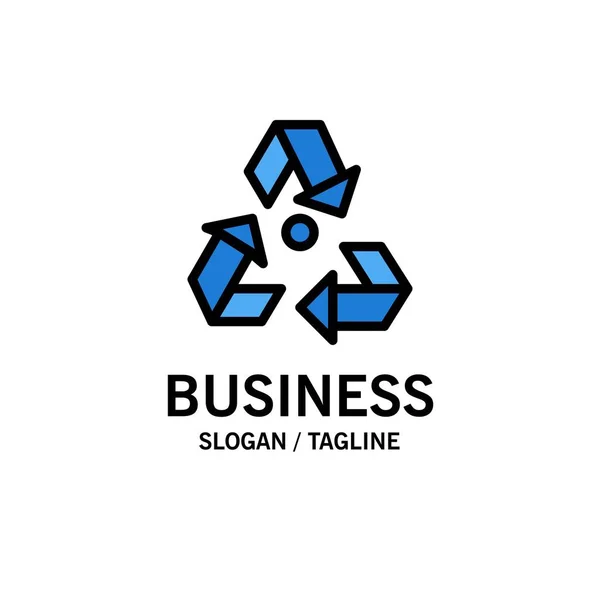 Öko Ökológia Környezetvédelem Szemét Zöld Business Logo Template Síkszín — Stock Vector