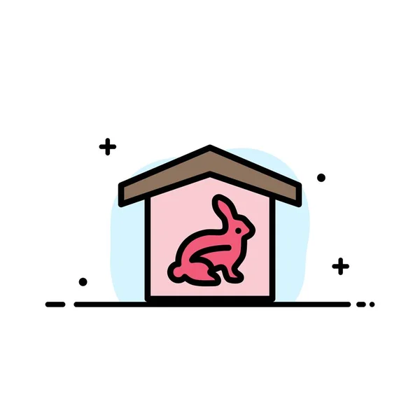 Dům, králík, Velikonoce, přírodní byznys plochý řádek vyplněný symbol ve — Stockový vektor