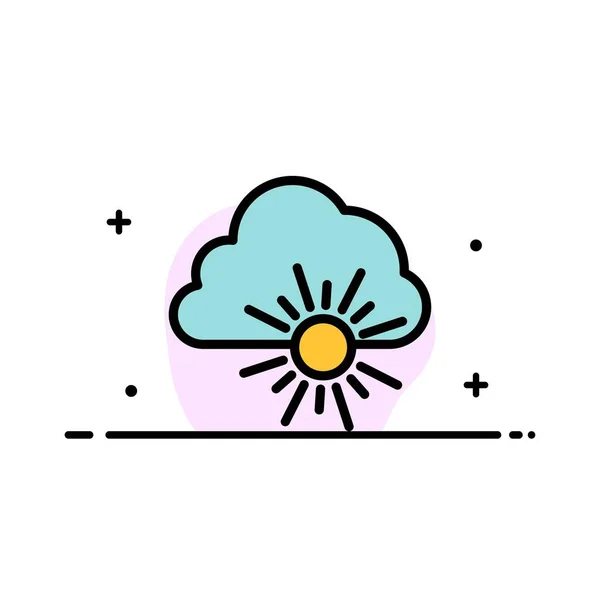 Cloud, Nature, Printemps, Sun Business Flat Line Icône remplie Vecto — Image vectorielle