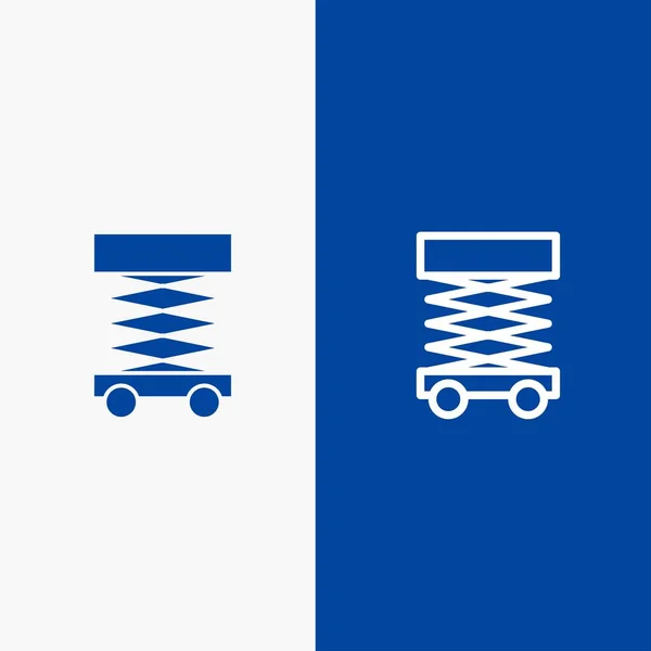 Construção, desenvolvimento, andaimes, linha de estrutura e Glyph Sol —  Vetores de Stock