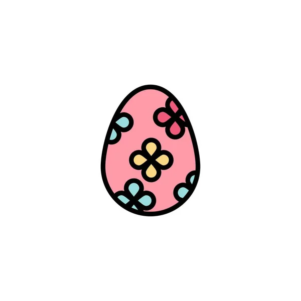 Décoration, Pâques, Oeuf de Pâques, Oeuf Modèle de logo d'entreprise. Plat — Image vectorielle