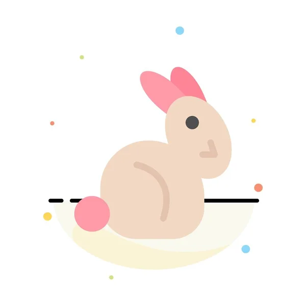 Bunny, Pasen, konijn abstracte platte kleur pictogram sjabloon — Stockvector