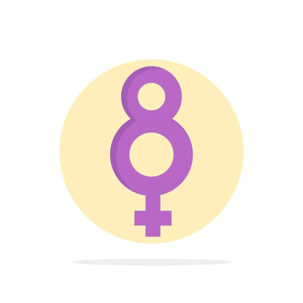 Acht, 8, Symbol, weiblichen abstrakten Kreis Hintergrund flache Farbe i — Stockvektor