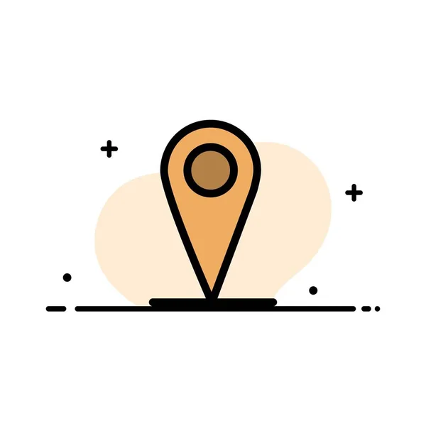 Location , Map, Pin  Business Flat Line Filled Icon Vector Banne — Stock Vector