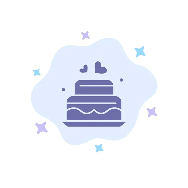 Gâteau, Amour, Coeur, Icône bleue de mariage sur Backgroun Cloud abstrait — Image vectorielle