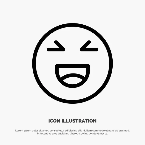 Czat, emojis, uśmiech, Happy line ikona wektor — Wektor stockowy