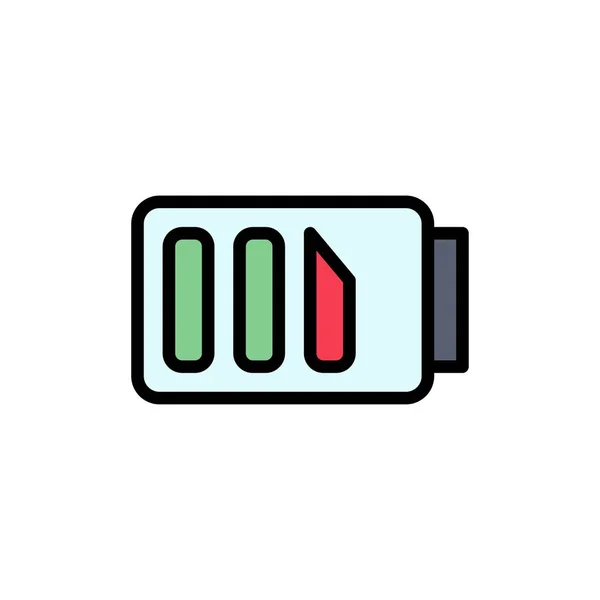 Ładowanie, Bateria, Elektryczność, Prosta płaska ikona kolorów. Wektor ic — Wektor stockowy