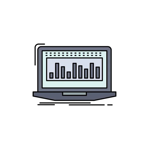 Gegevens, financieel, index, Monitoring, voorraad plat kleur pictogram vector — Stockvector