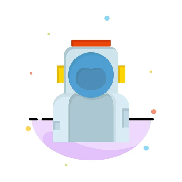 Astronauta, spazio, astronauta, casco, tuta Flat Color Icon Vector — Vettoriale Stock