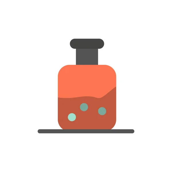 Labor, Test, Wissenschaft, Flasche flache Farbe Symbol. Banner mit Vektorsymbol — Stockvektor
