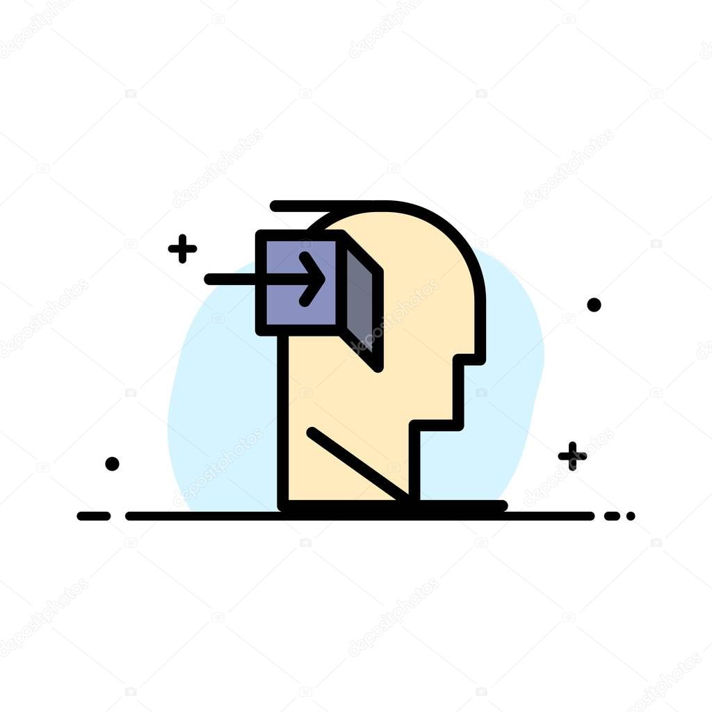 Door, Human, Inner, Mind, Minded  Business Flat Line Filled Icon