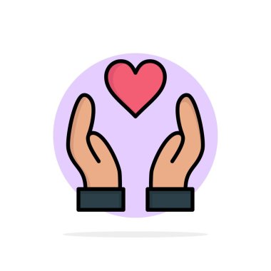 El, Aşk, Charity Soyut Daire Arka Plan Düz renk Simgesi