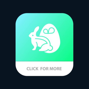 Yumurta, Tavşan, Paskalya, Tavşan Mobil Uygulama Düğmesi. Android ve Ios Gl
