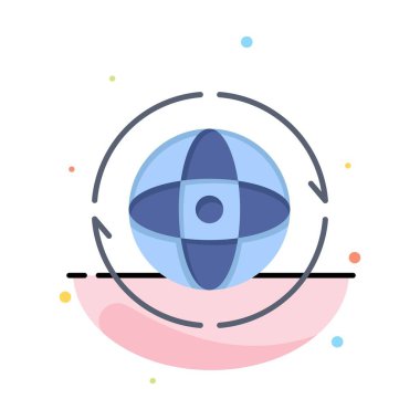 Küre, Dünya, Dünya, Atom, Connect İş Logo Şablonu. Düz 