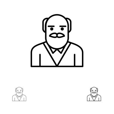 Büyükbaba, Baba, Yaşlı Adam, Amca Cesur ve ince siyah çizgi simgesi se