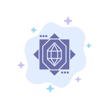 3d, Çekirdek, Şekillendirme, Soyut Bulut Arka Plan Üzerinde Mavi Simge Tasarımı