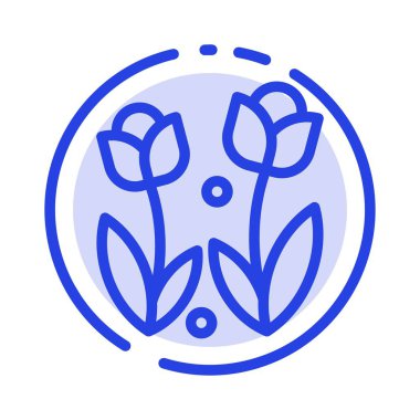 Flora, Çiçek, Doğa, Gül, Bahar Mavisi Noktalı Çizgi Simgesi