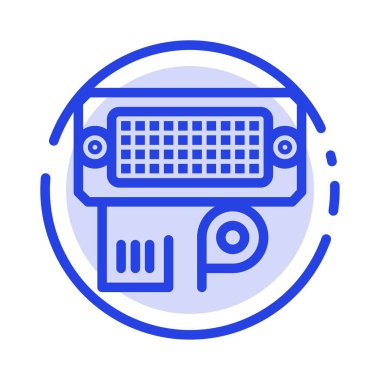 Bağdaştırıcı, Bağlantı, Veri, Giriş Mavi Noktalı Çizgi Simgesi