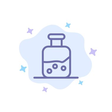 Soyut Bulut Arka Plan Üzerinde Laboratuvar, Test, Bilim, Şişe Mavi Simge