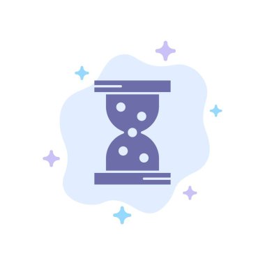 Cam, Saat, Soyut Bulut Arka Plan Üzerinde Mavi Simge İzle