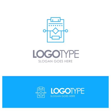 Çalışma Akışı, Ağ, Süreç, Ayarlar Plaklı Mavi Çizgi Logosu