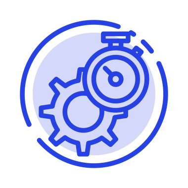 Zamanlayıcı, Zaman, Dişli, Ayar, Mavi Noktalı Çizgi Simgesi izle