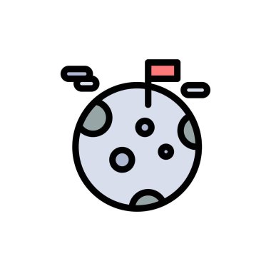 Gezegen, Gaz, Dev, Uzay Düz Renk Simgesi. Vektör simgesi afiş T