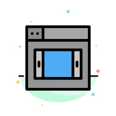 Web, Tasarım, Mobil Soyut Düz Renk Simgesi Şablonu