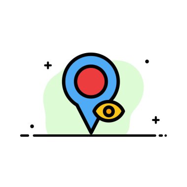 Göz, Konum, Harita, İşaretçi İş Düz Çizgi Dolu Simge Vect