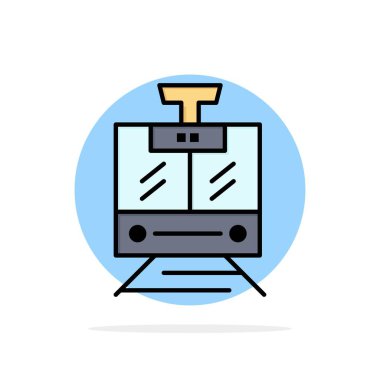 Tren, Kamu, Servis, Araç Soyut Daire Arka Plan Düz 