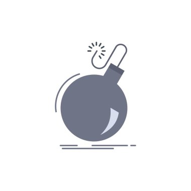 Bomba, Boom, tehlike, DDoS, patlama düz renk simge vektör