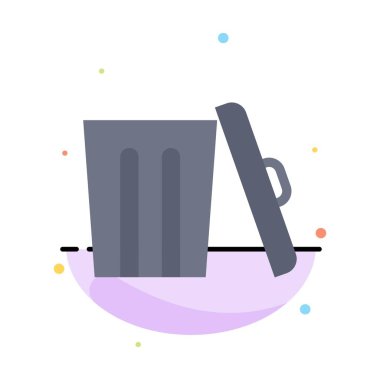 Ekoloji, çevre, çöp, Trash soyut düz renk simgesi te