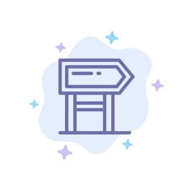 Yön, Pano, Konum, Soyut Clo Üzerinde Motivasyon Mavi Simge