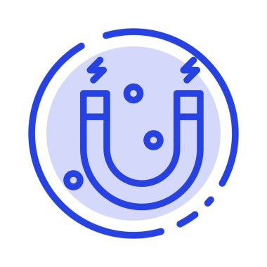 Eğitim, Mıknatıs, Bilim Mavi Noktalı Çizgi Hattı Simgesi