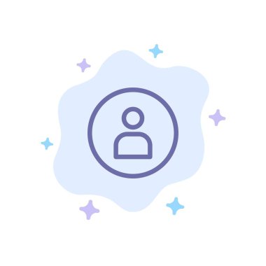 Soyut Bulut Arka Planda Adam, İşçi, Temel, Ui Mavi Simgesi