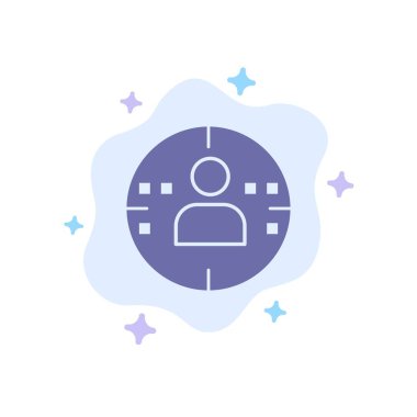 Adam, Profil, Soyut Bulut Arka Plan Üzerinde Pazarlama Mavi Simge