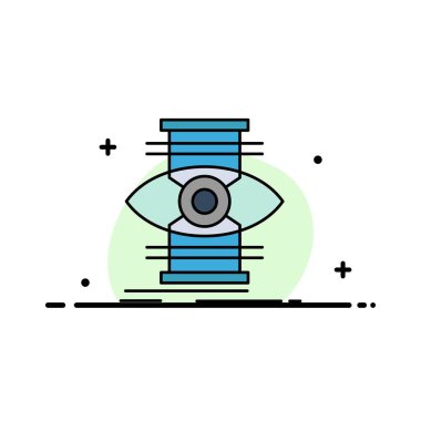 göz, başarı, odak, optimize iş düz çizgi dolu simge ve