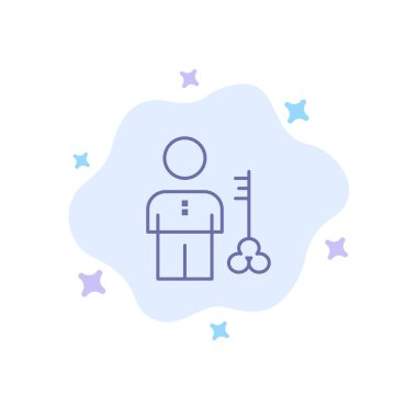 Çözüm, Anahtar, Kilit, Adam, Kişi, Sağlayıcı, Güvenlik Mavi Simge o