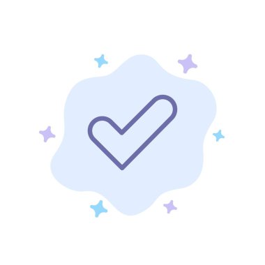 Soyut Bulut Arka Planda İyi Mavi Simgesini Kontrol Et, Tamam, İşaretle, İyi Mavi Simgesi