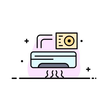 Hava, Klima, Ac, Oda İş Logo Şablonu. Düz Renk