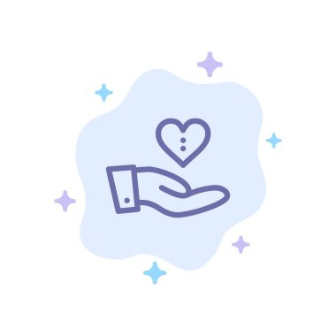 Sadaka, Bağış, Verme, El, Soyut Clou Üzerinde Aşk Mavi Simge